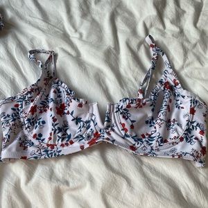 Zaful floral tie-back swim top
